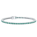 Emerald Tennis Bracelet - Bezel Set Lab Created Emeralds | Lightweight Elegant Wrist Jewelry