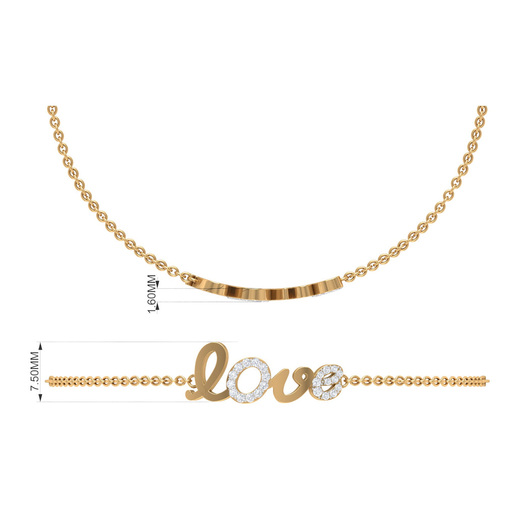 Diamond Love Bracelet – Elegant Pave Diamond Chain Bracelet for Women’s Wrist
