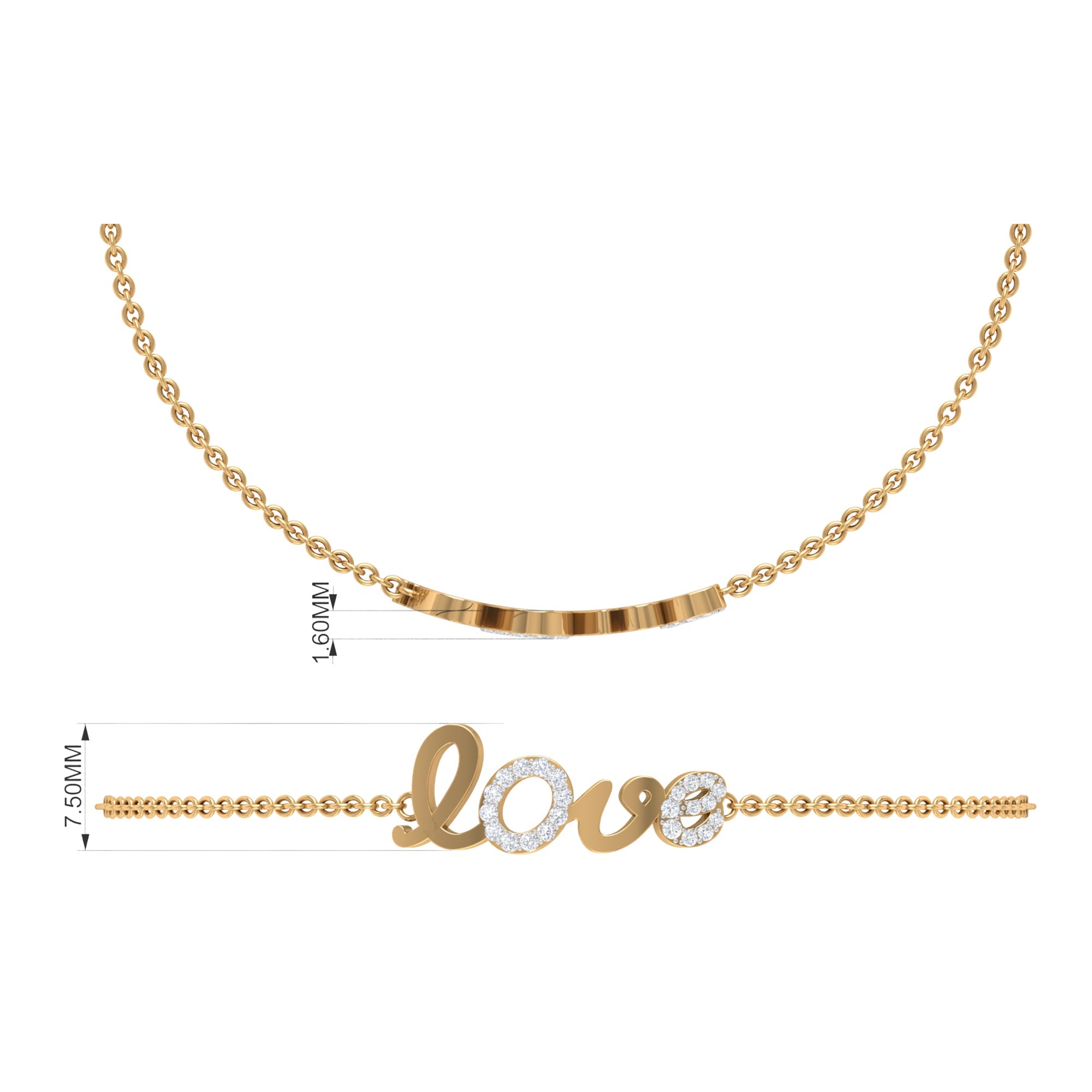 Diamond Love Bracelet – Elegant Pave Diamond Chain Bracelet for Women’s Wrist