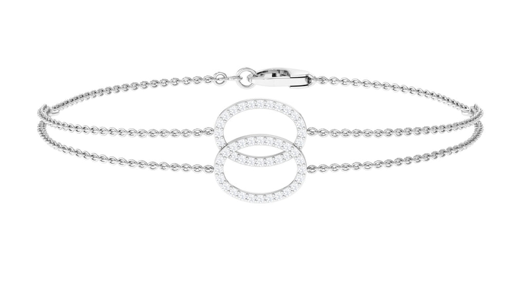 Diamond Eternity Bracelet – Double Chain Open Circle Bracelet for Women