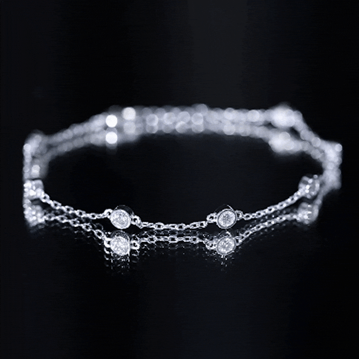 Cubic Zirconia Bracelet – Sterling Silver Bezel Set Bracelet With AAA Quality Zirconia Stones