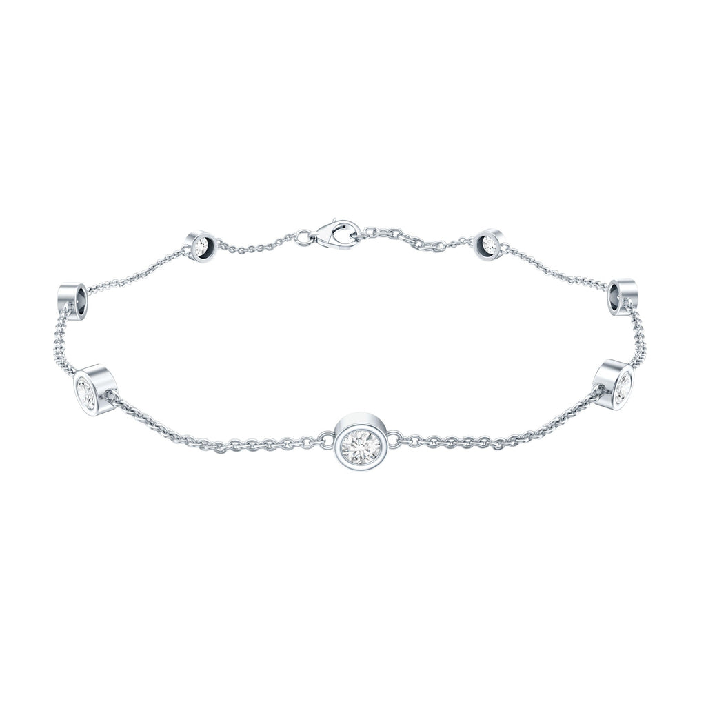 Cubic Zirconia Bracelet – Sterling Silver Bezel Set Bracelet With AAA Quality Zirconia Stones