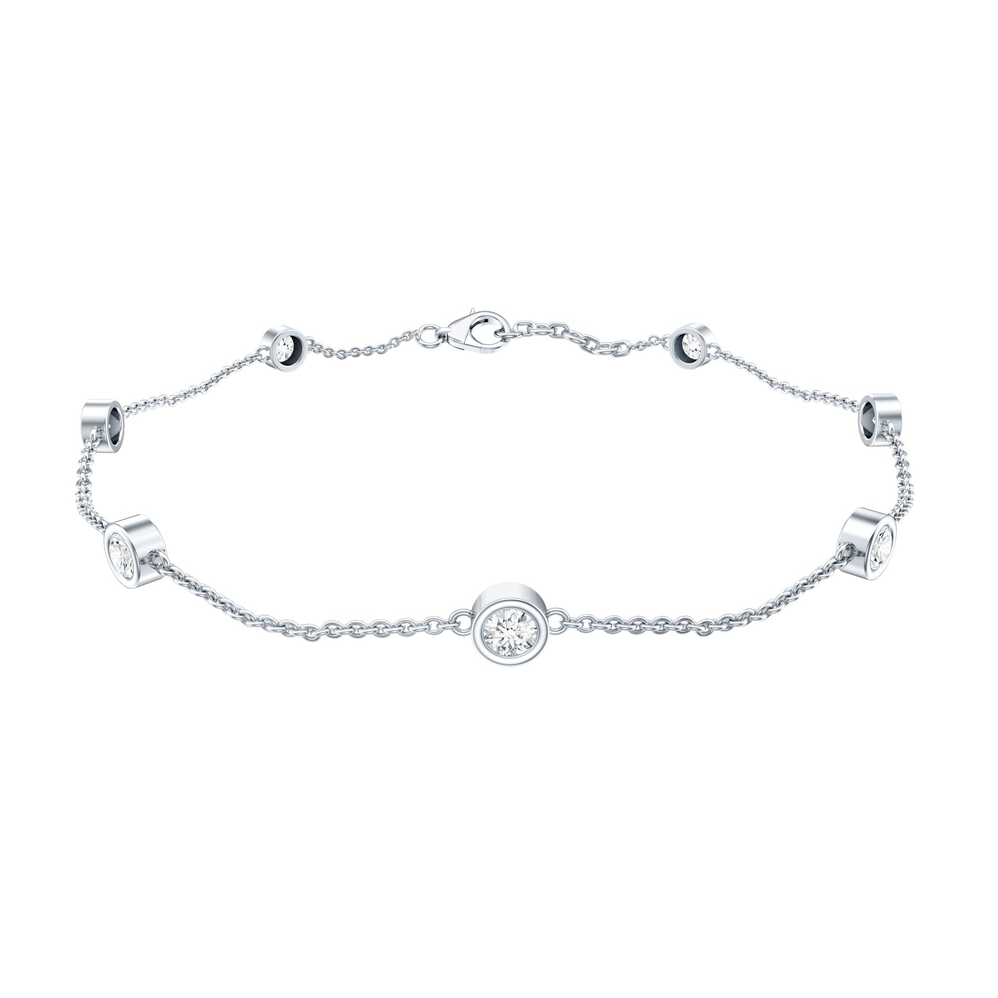 Cubic Zirconia Bracelet – Sterling Silver Bezel Set Bracelet With AAA Quality Zirconia Stones