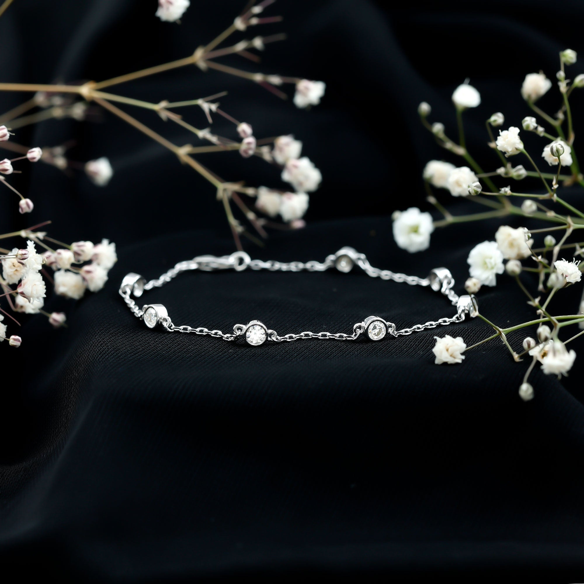 Cubic Zirconia Bracelet – Sterling Silver Bezel Set Bracelet With AAA Quality Zirconia Stones