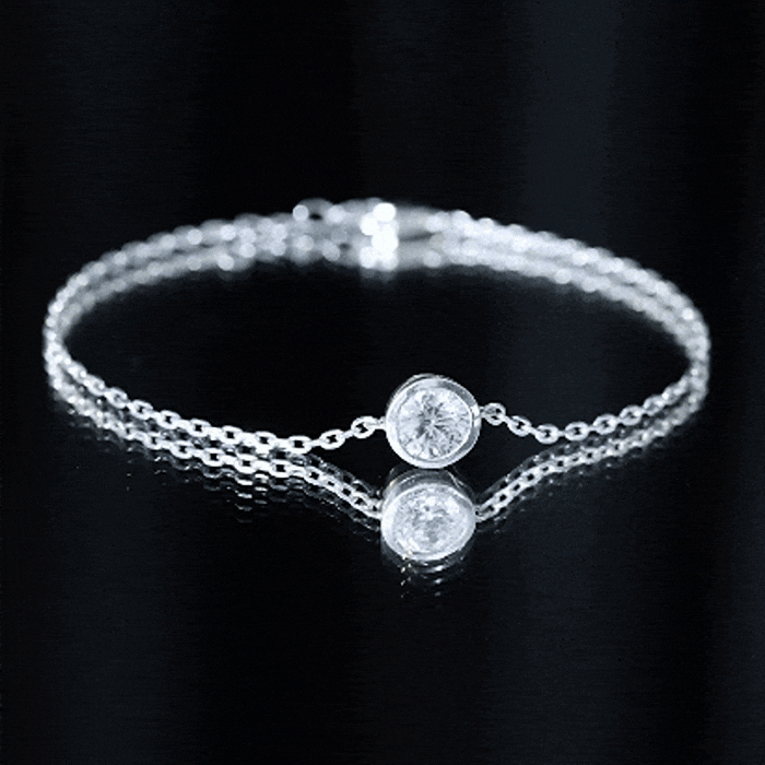 CZ Diamond Bracelet - Bezel Set Solitaire Chain 1.3 Carat White Gold Plated