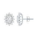 Certified Oval Shaped Lab Grown Diamond Halo Stud Earrings