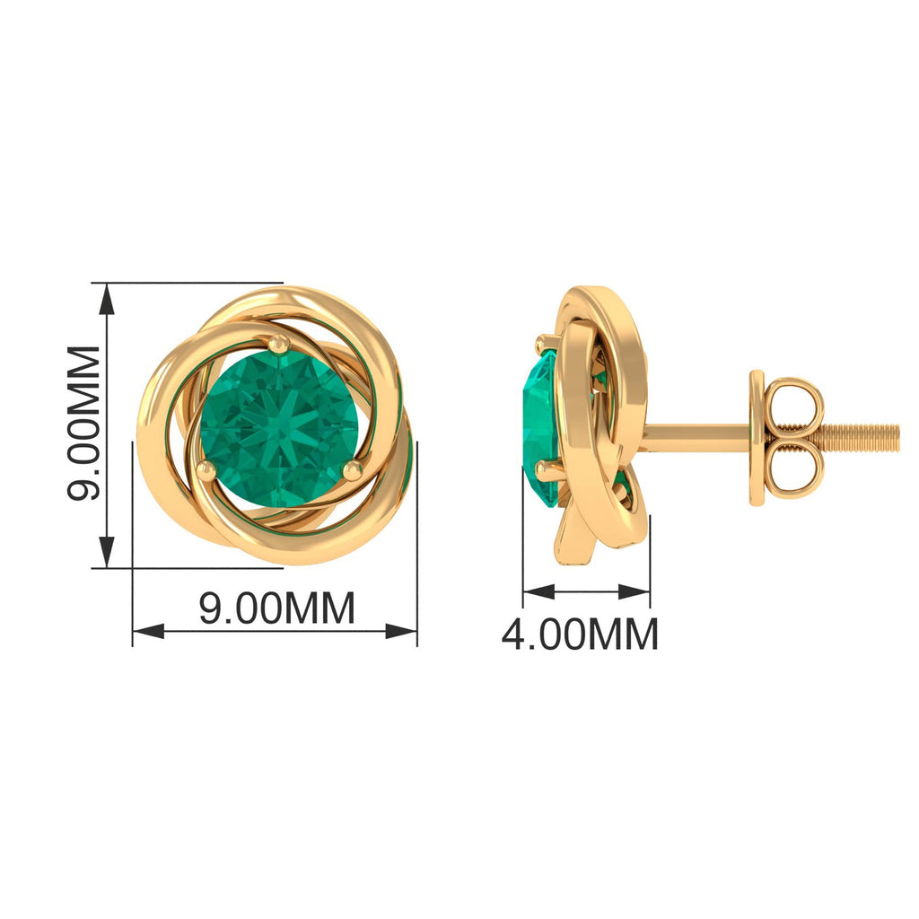 0.9 Carat Emerald Swirl Stud Earrings for Women