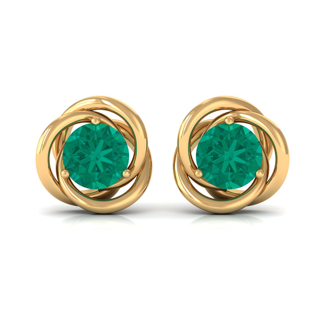 0.9 Carat Emerald Swirl Stud Earrings for Women