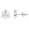 Bezel Set Diamond Cluster Stud Earrings