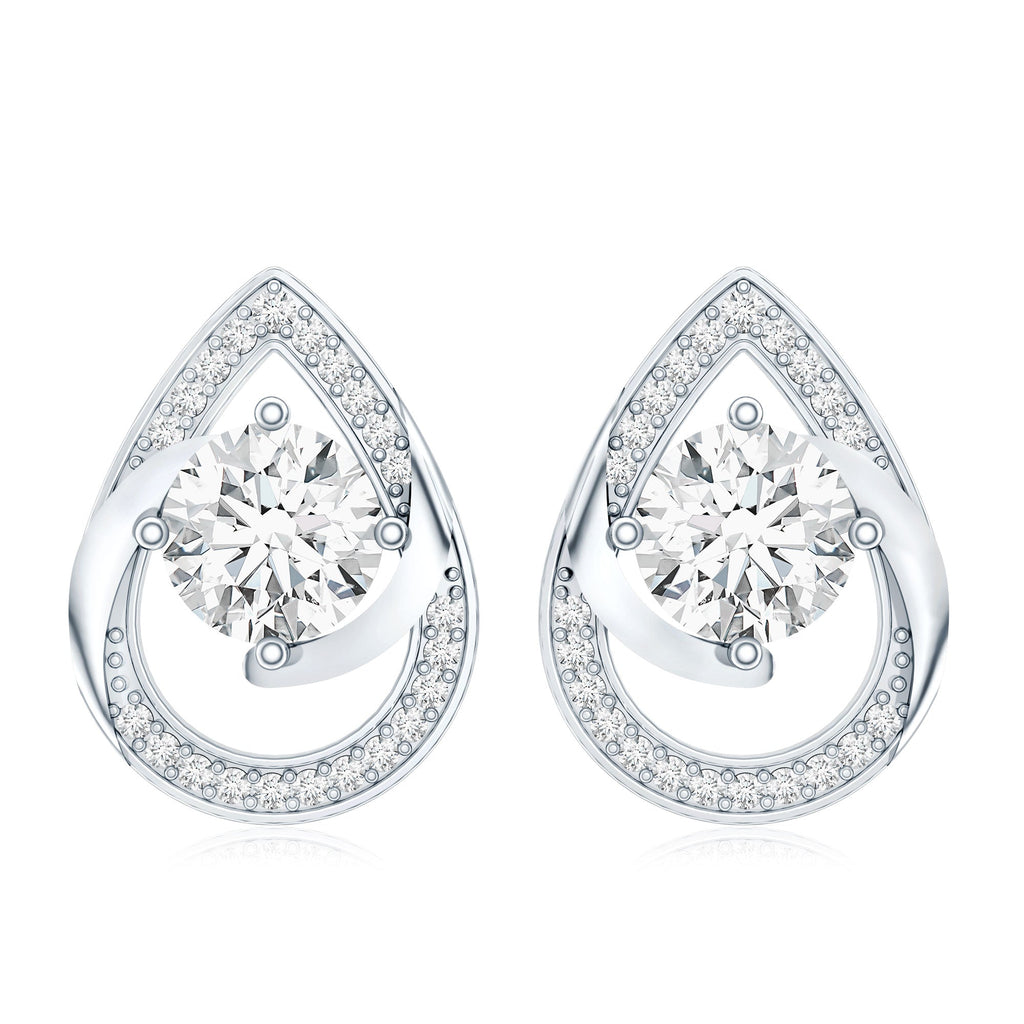 Certified 1.9 Carat Lab Grown Diamond Teardrop Stud Earrings