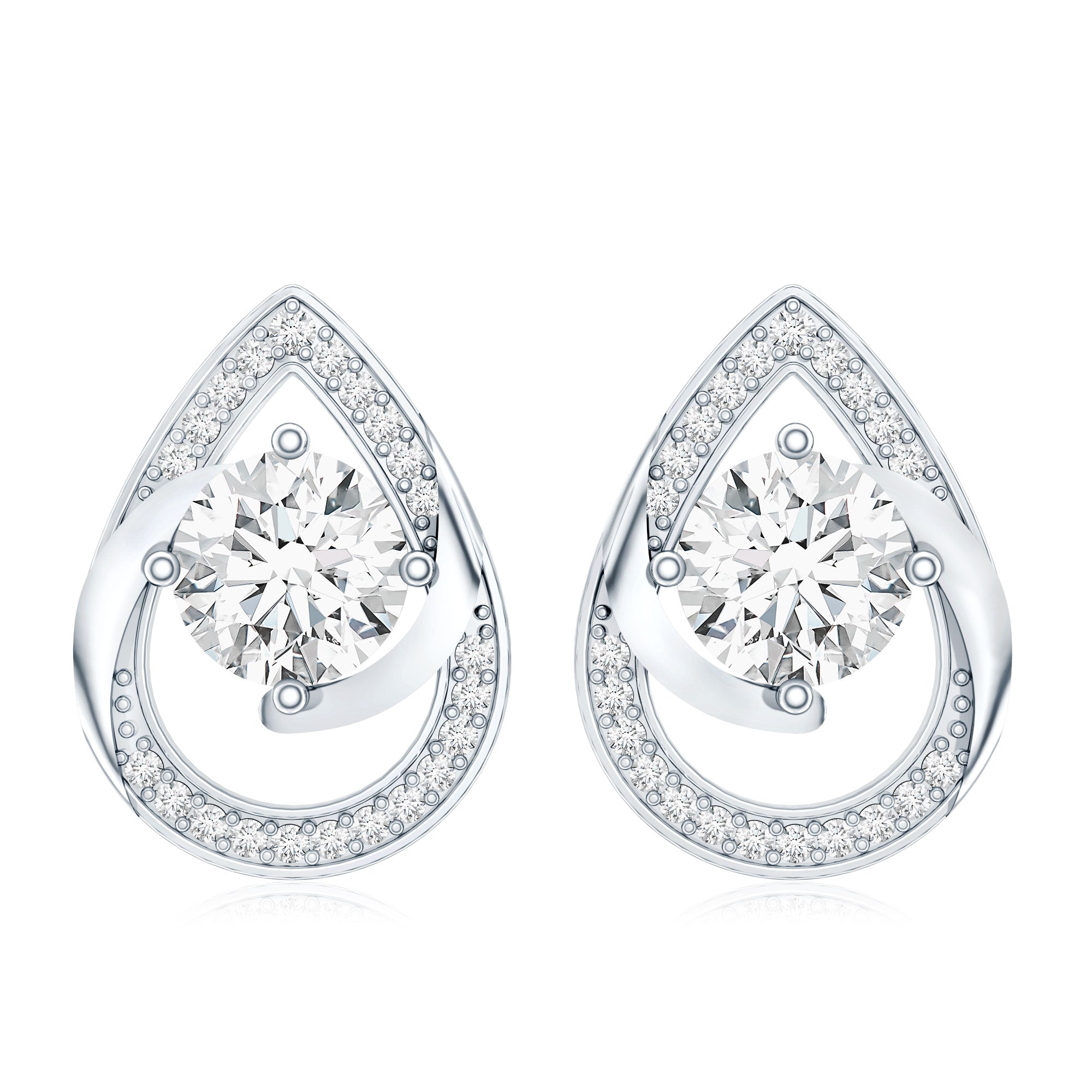 Certified 1.9 Carat Lab Grown Diamond Teardrop Stud Earrings