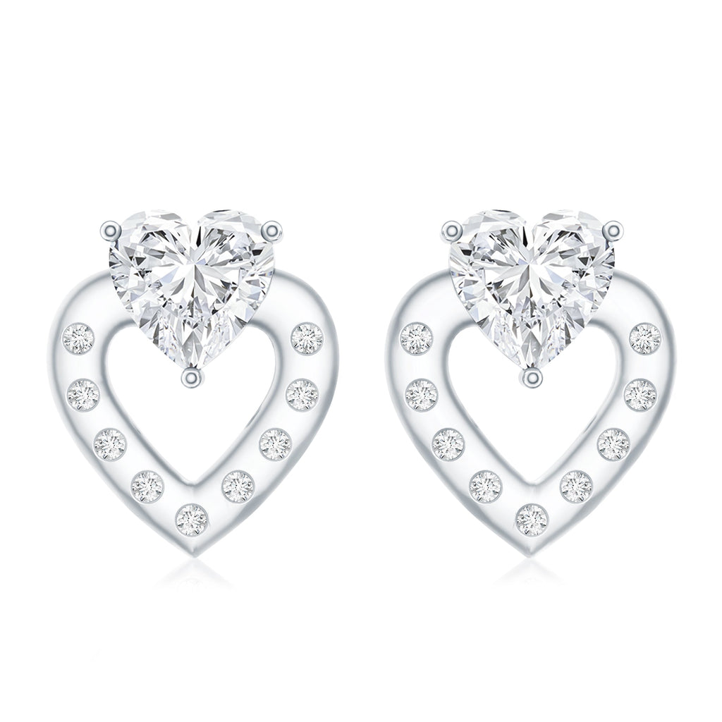 1.5 Carat Lab Grown Diamond Heart Studs For Her