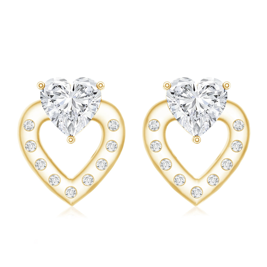 1.5 Carat Lab Grown Diamond Heart Studs For Her