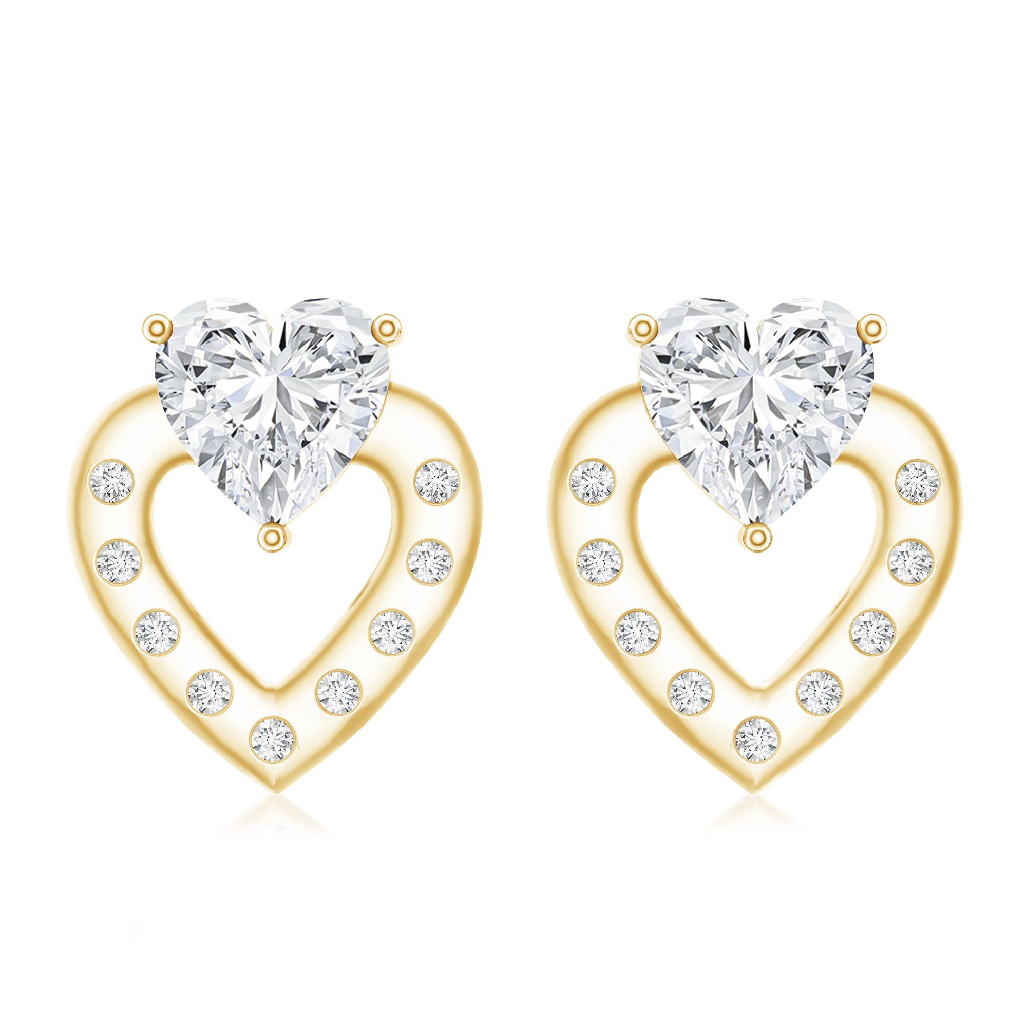1.5 Carat Lab Grown Diamond Heart Studs For Her