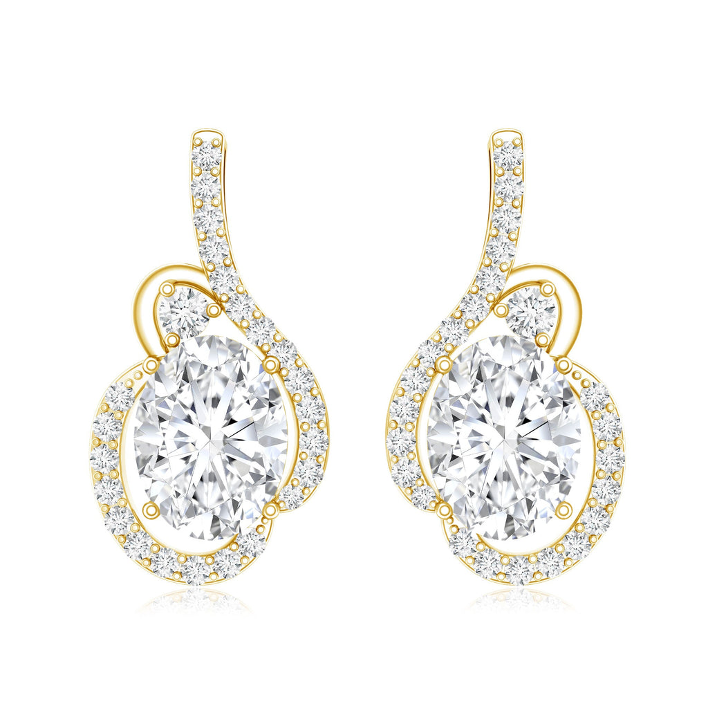 Certified 2.5 Carat Oval Lab Grown Diamond Designer Stud Earrings