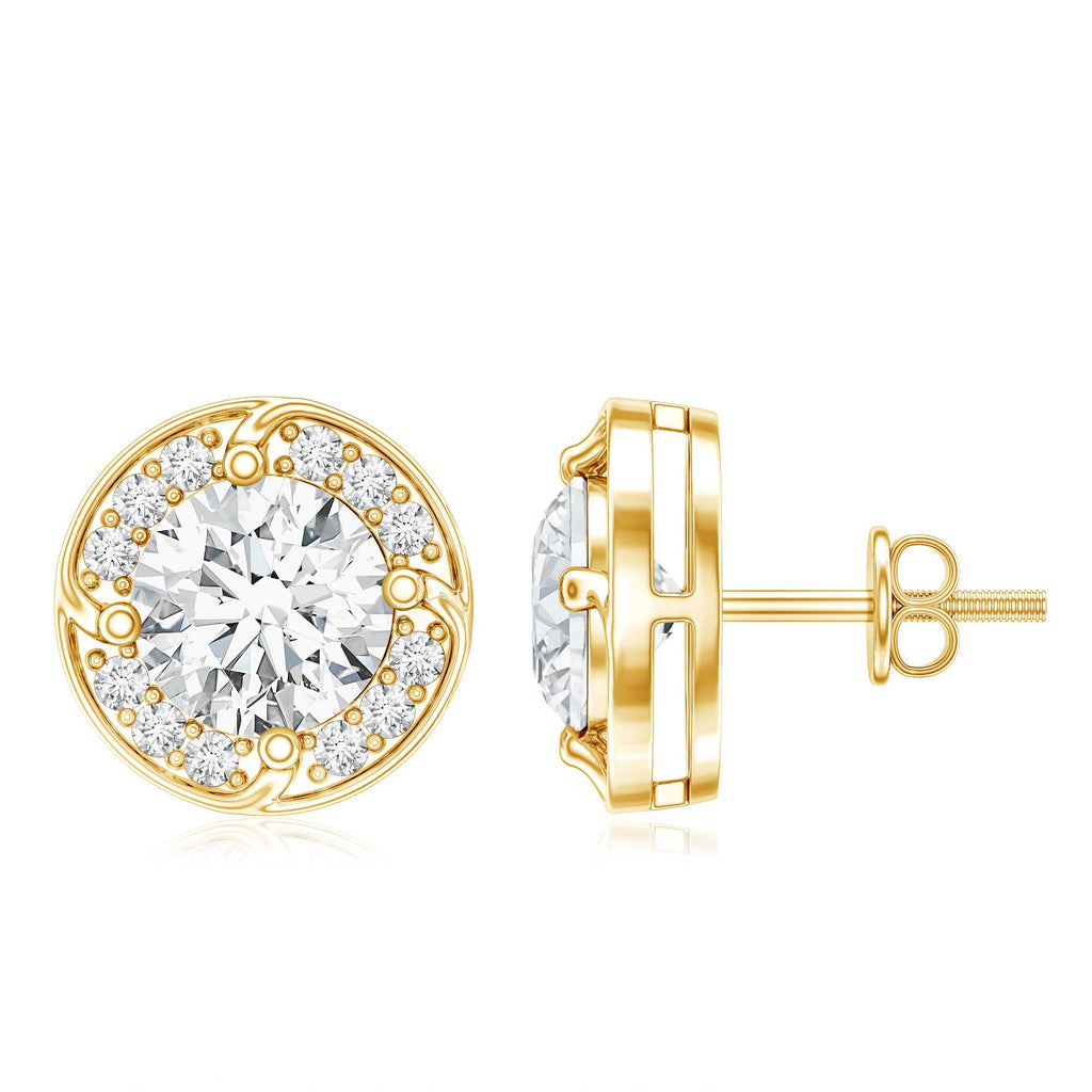 2.5 Carat Lab Grown Diamond Halo Stud Earrings