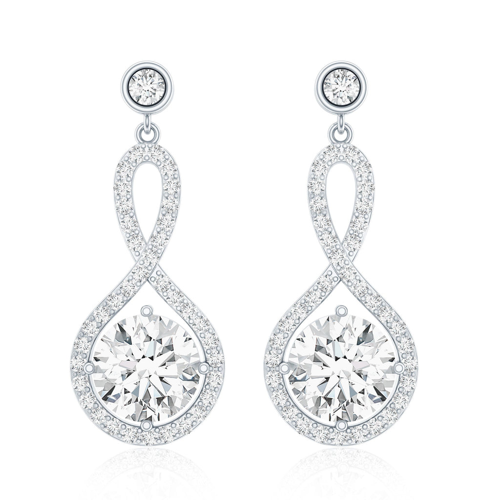 1.9 Carat Lab Grown Diamond Infinity Dangle Earrings For Women
