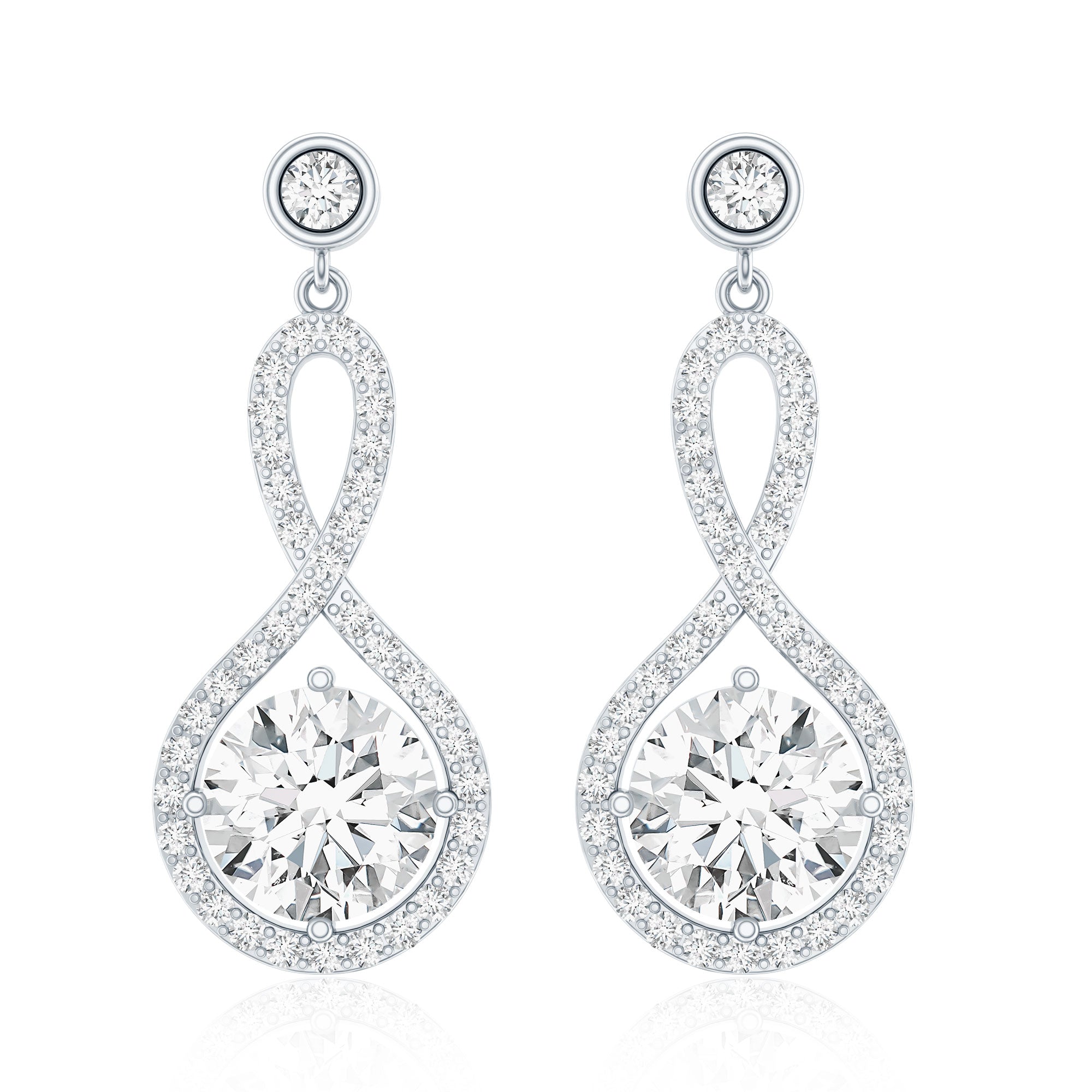 1.9 Carat Lab Grown Diamond Infinity Dangle Earrings For Women