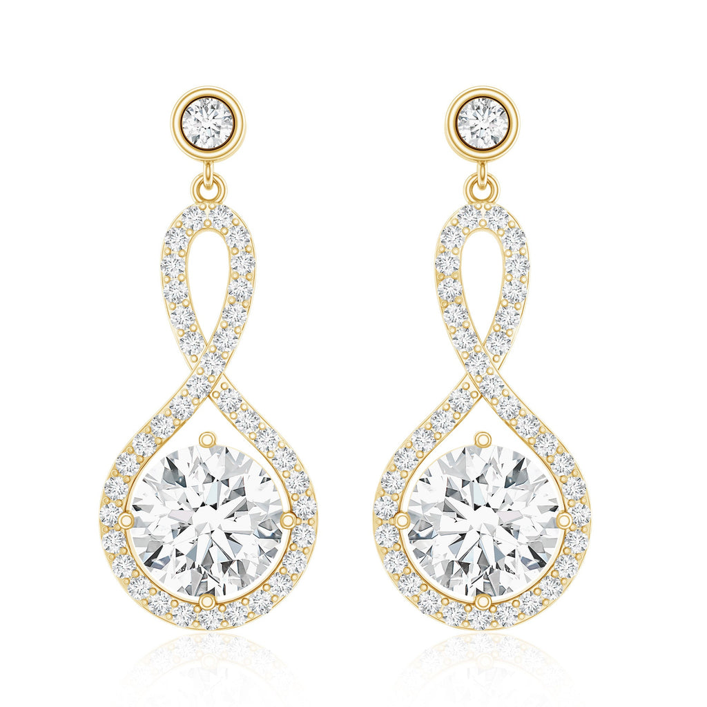 1.9 Carat Lab Grown Diamond Infinity Dangle Earrings For Women