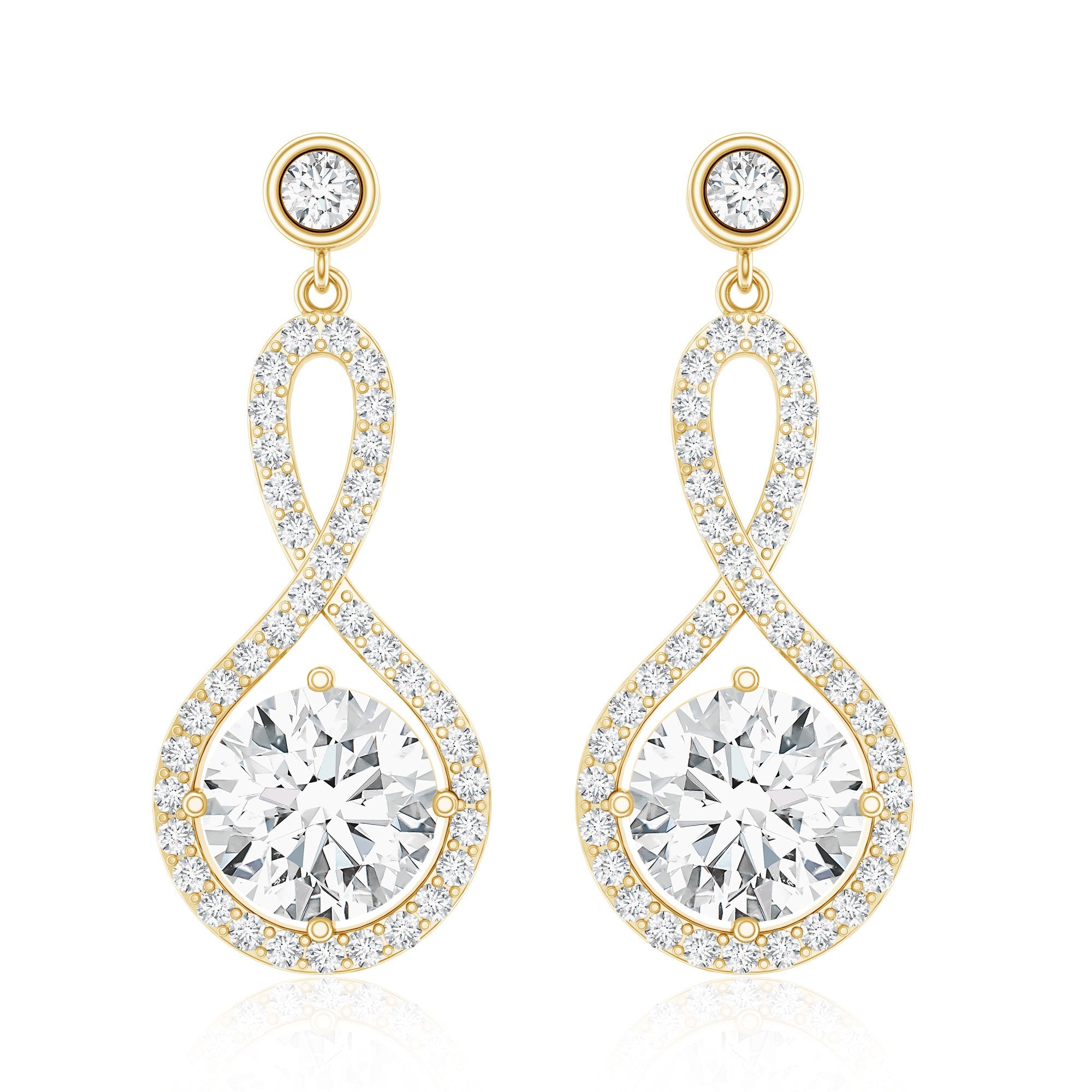1.9 Carat Lab Grown Diamond Infinity Dangle Earrings For Women