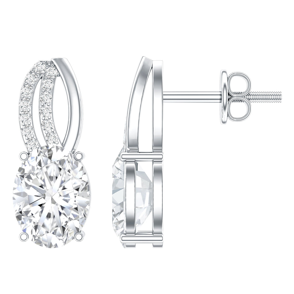 2.5 Carat Oval Lab Grown Diamond Designer Studs For Women