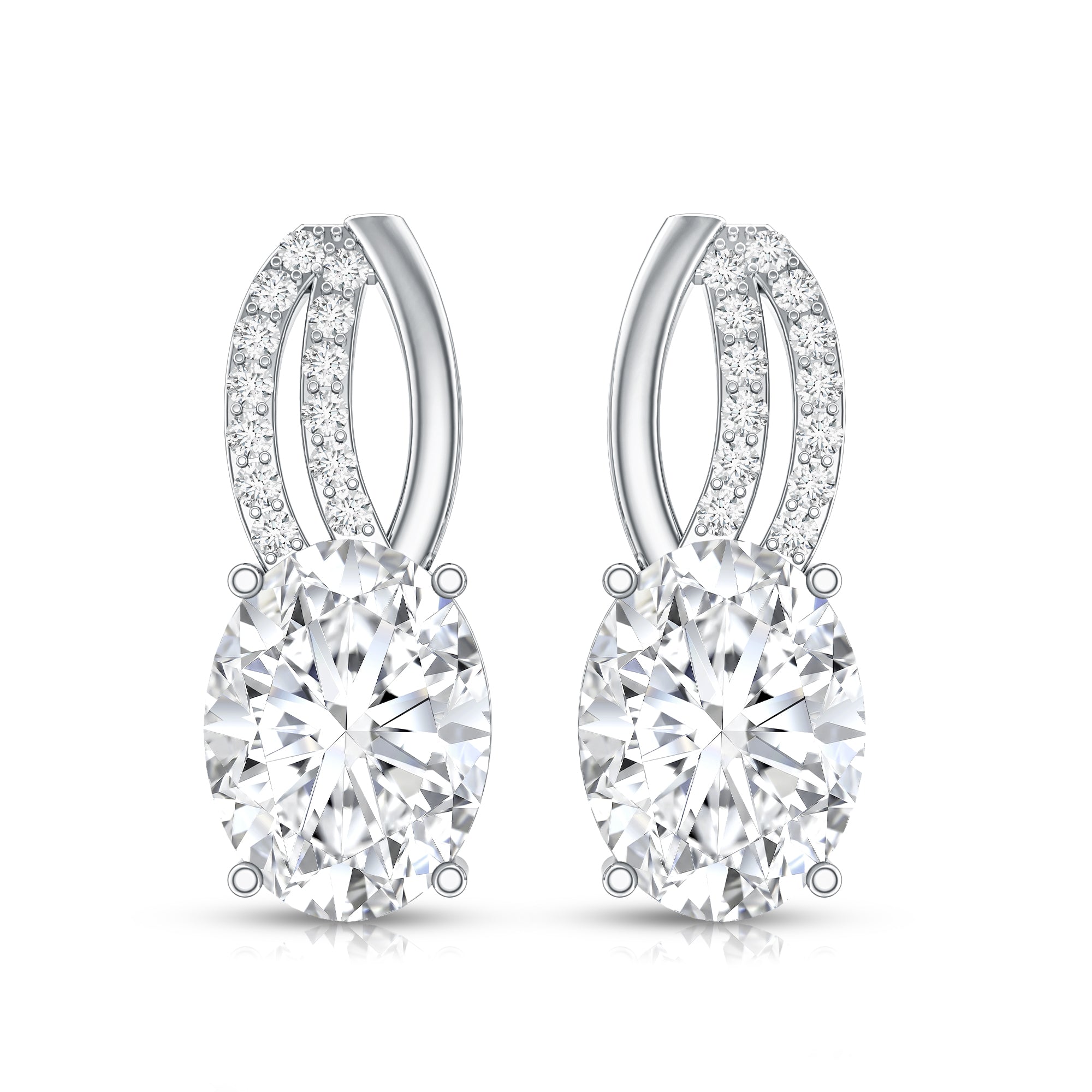 2.5 Carat Oval Lab Grown Diamond Designer Studs For Women