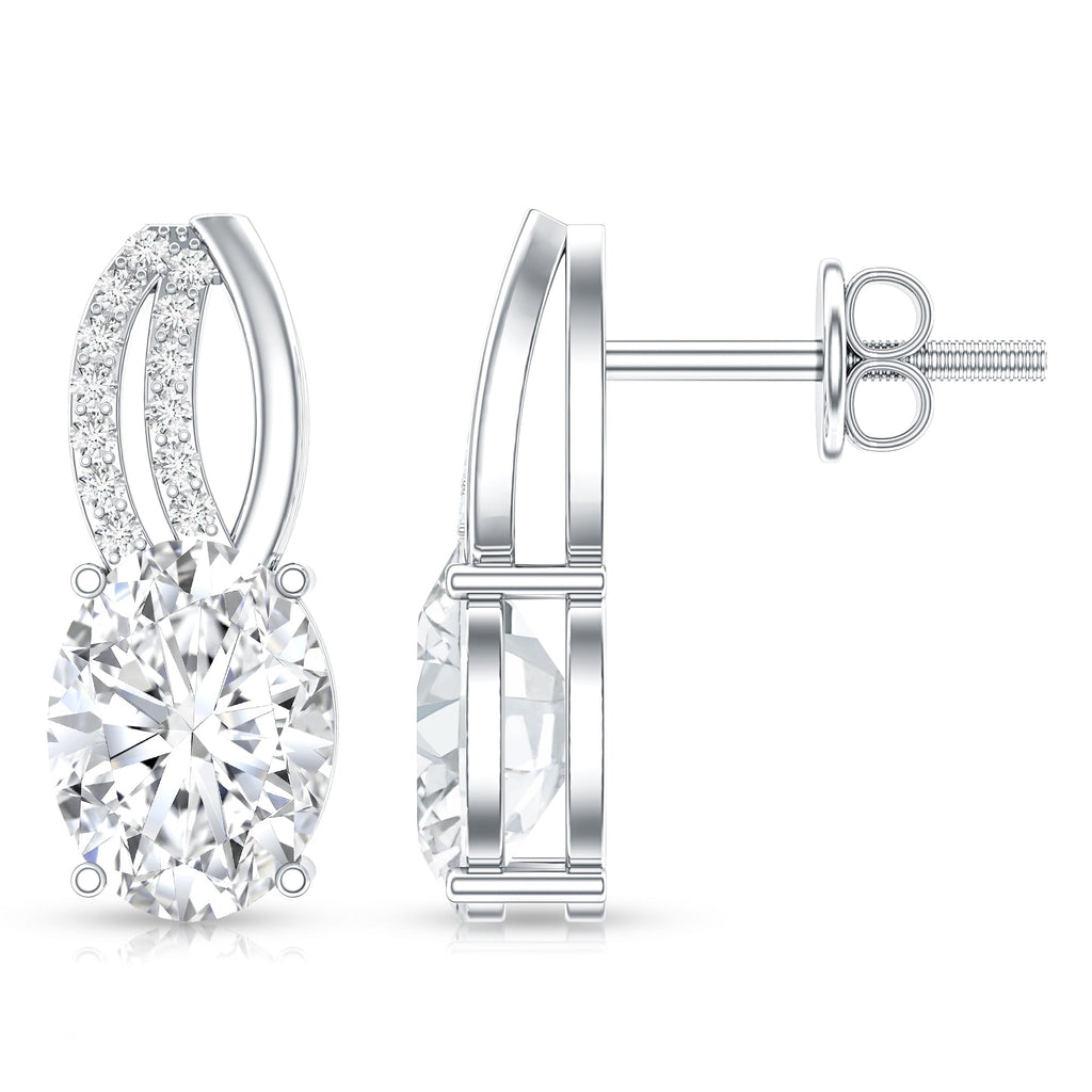 2.5 Carat Oval Lab Grown Diamond Designer Studs For Women