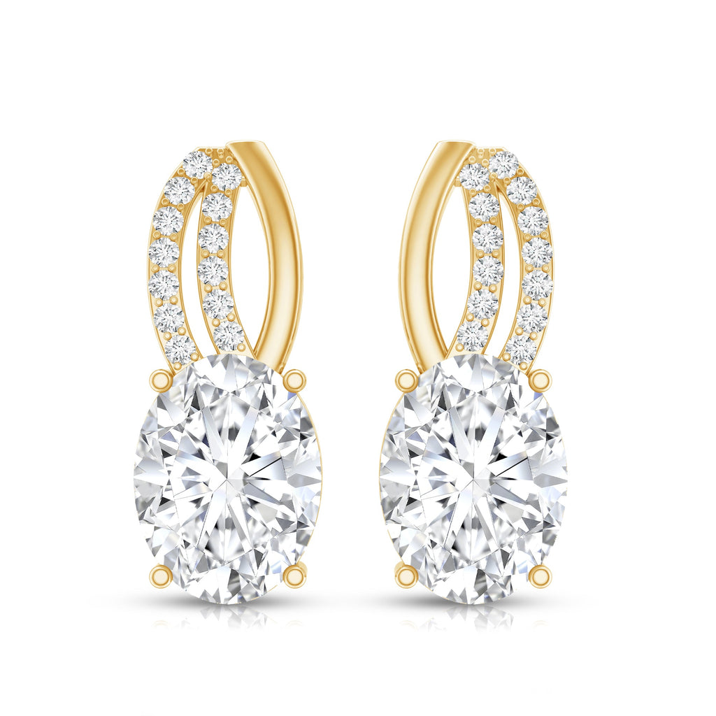2.5 Carat Oval Lab Grown Diamond Designer Studs For Women