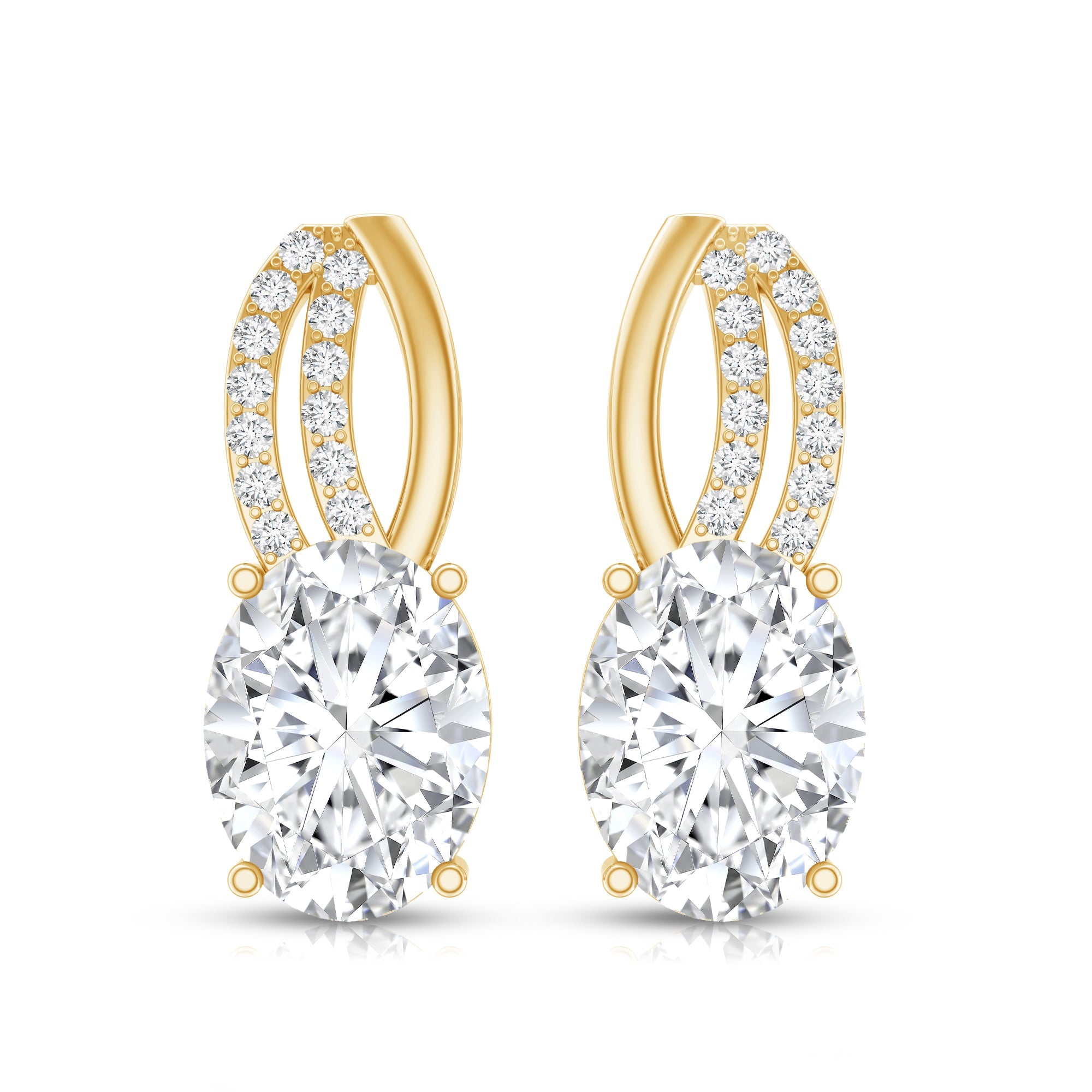 2.5 Carat Oval Lab Grown Diamond Designer Studs For Women