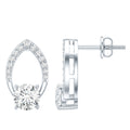 Certified 0.9 Carat Lab Grown Diamond Leaf Stud Earrings