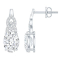 2.5 Carat Oval Lab Grown Diamond Designer Stud Earrings