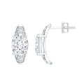 2.5 Carat Oval Lab Grown Diamond Vintage Style Stud Earrings