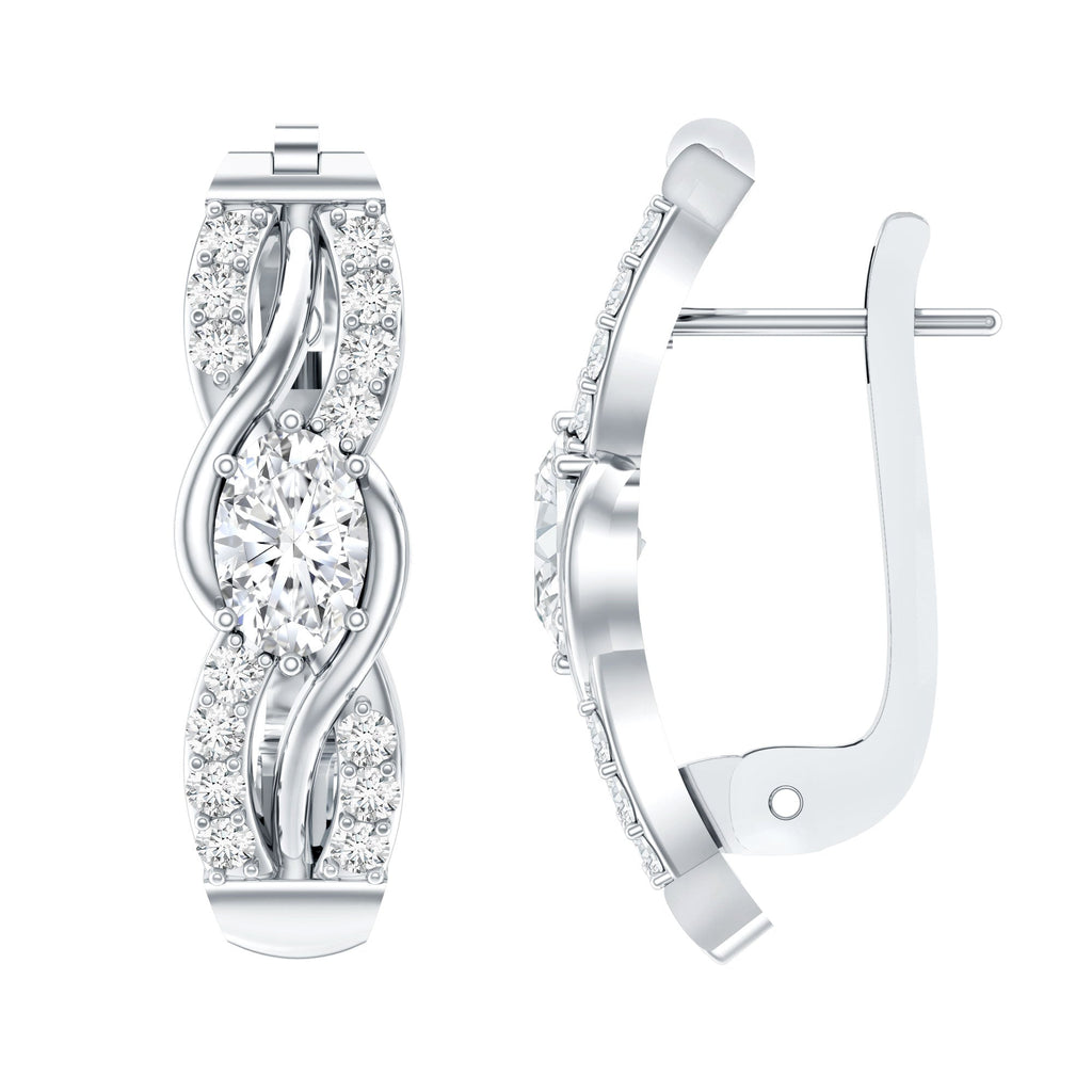 0.8 Carat Certified Lab Oval Diamond Infinity Earrings
