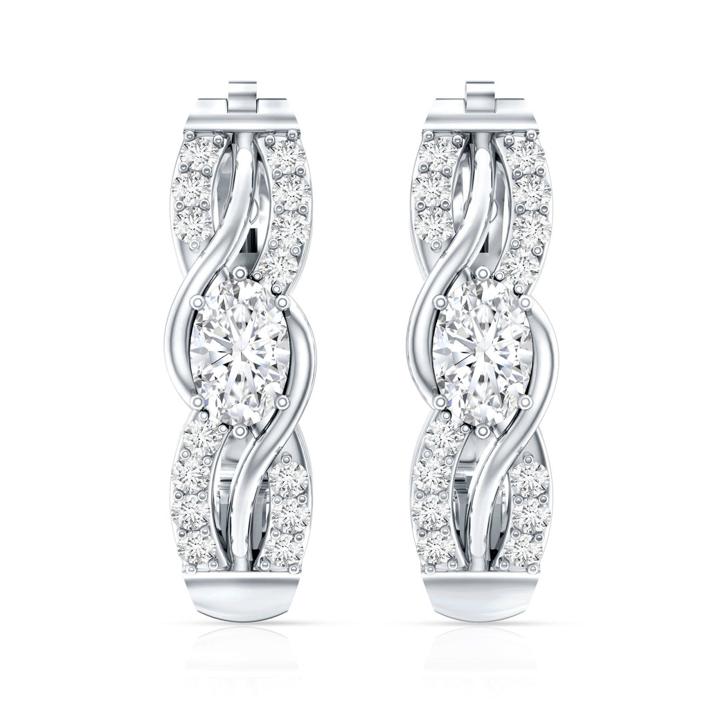 0.8 Carat Certified Lab Oval Diamond Infinity Earrings
