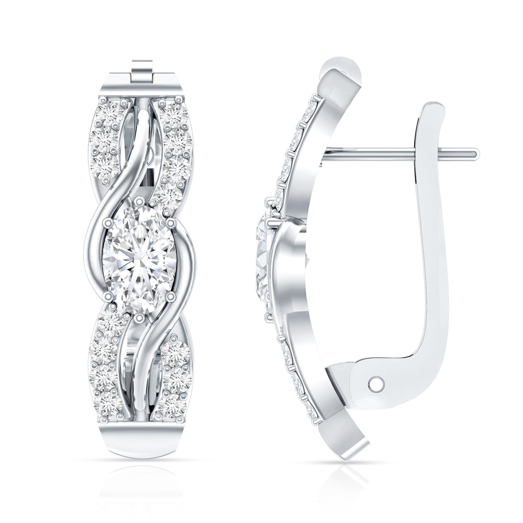 0.8 Carat Certified Lab Oval Diamond Infinity Earrings
