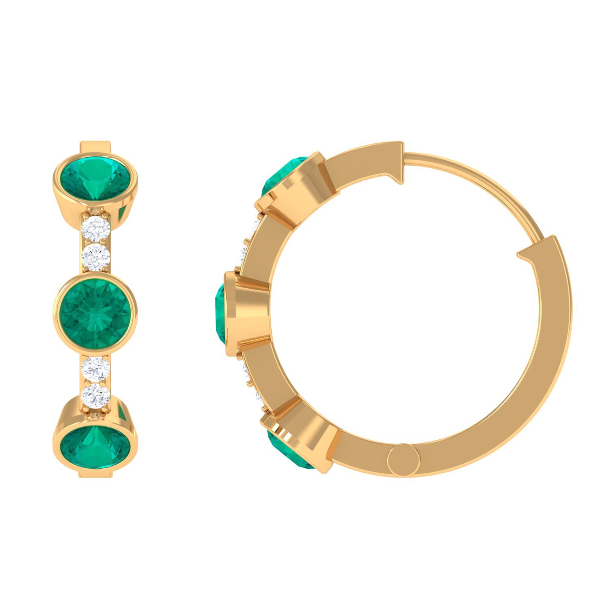 Emerald Hoop Earrings – Certified Emerald Jewelry with Diamond Accents | Rosec Jewels