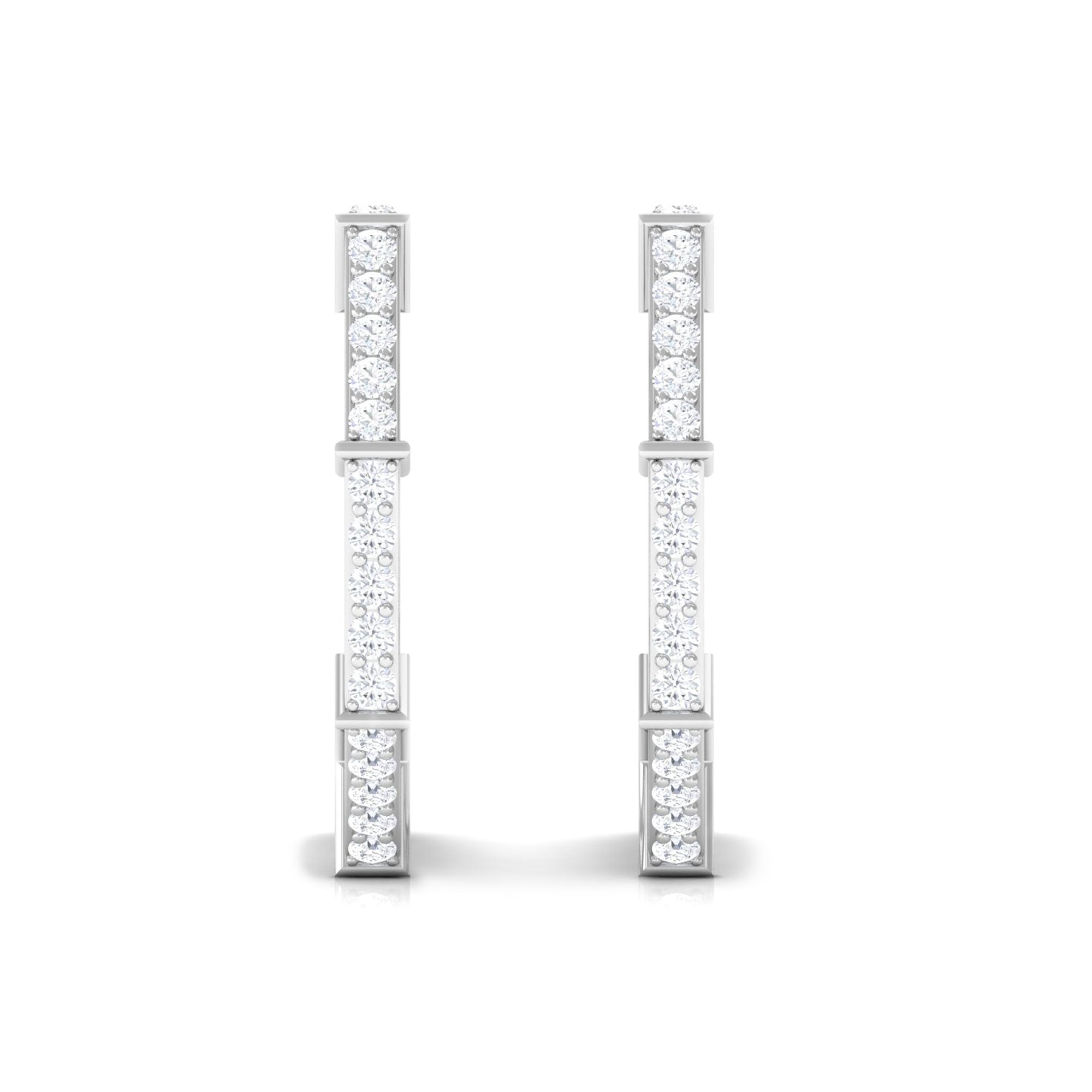 Art Deco Inspired Diamond Half Hoop Earrings