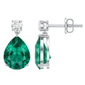 Pear Cut Emerald Earrings – Lab Created Emerald & Diamond Teardrop Jewelry
