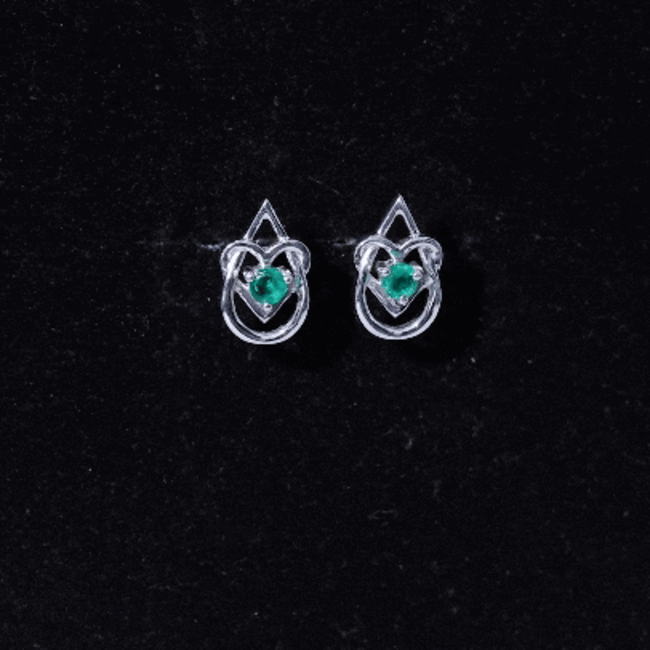 Emerald Stud Earrings – Teardrop Heart Design | AAA Quality Birthstone Jewelry