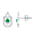 Emerald Stud Earrings – Teardrop Heart Design | AAA Quality Birthstone Jewelry