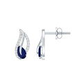Nature Inspired Blue Sapphire Diamond Leaf Earrings