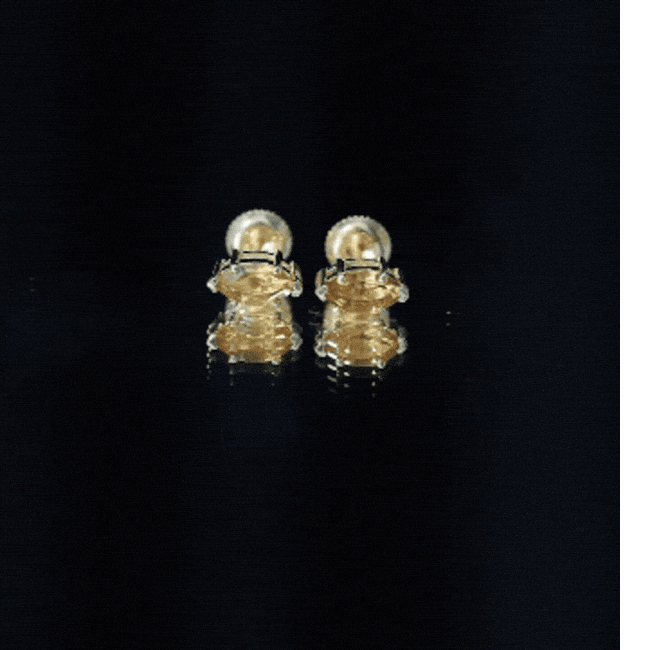 Marquise Cut Citrine Earrings – AAA Quality Solitaire Studs | 14k Gold Plated
