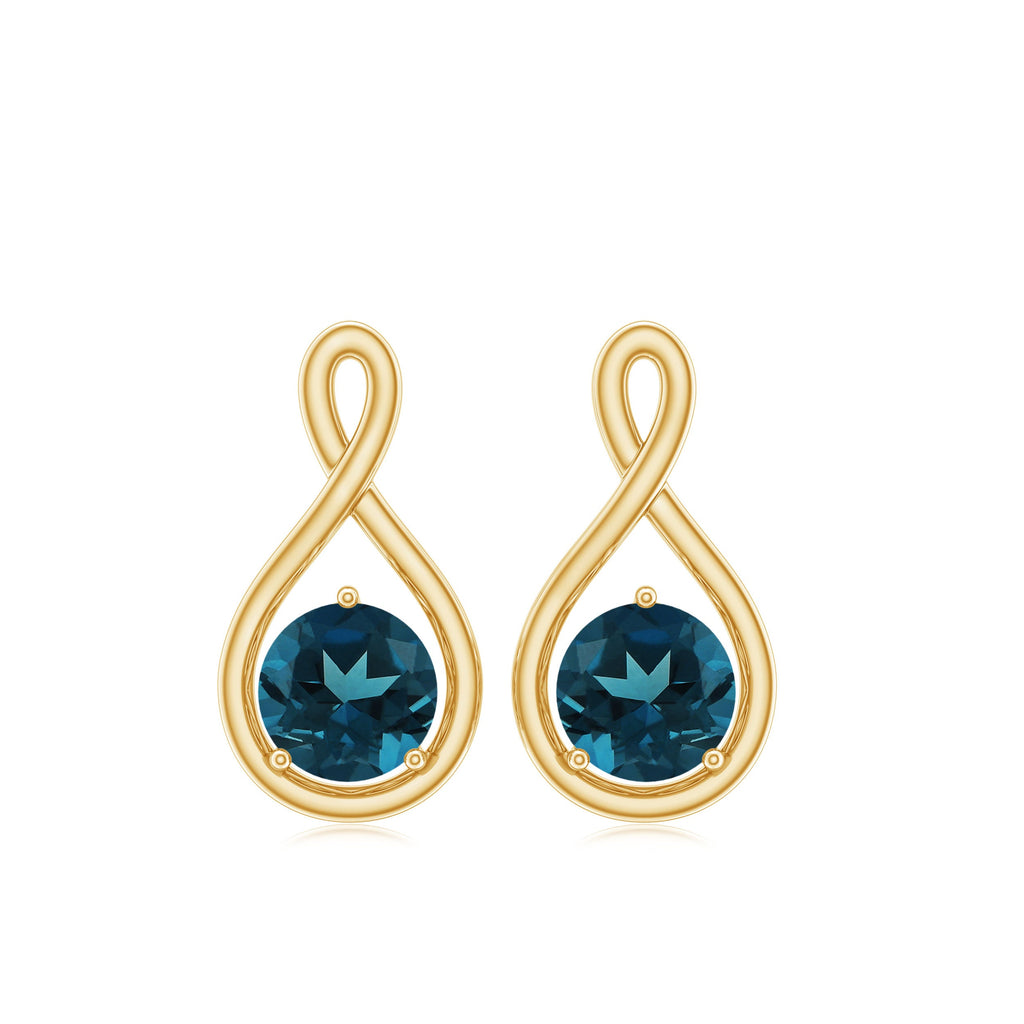 1.2 Carat London Blue Topaz Solitaire Infinity Stud Earrings
