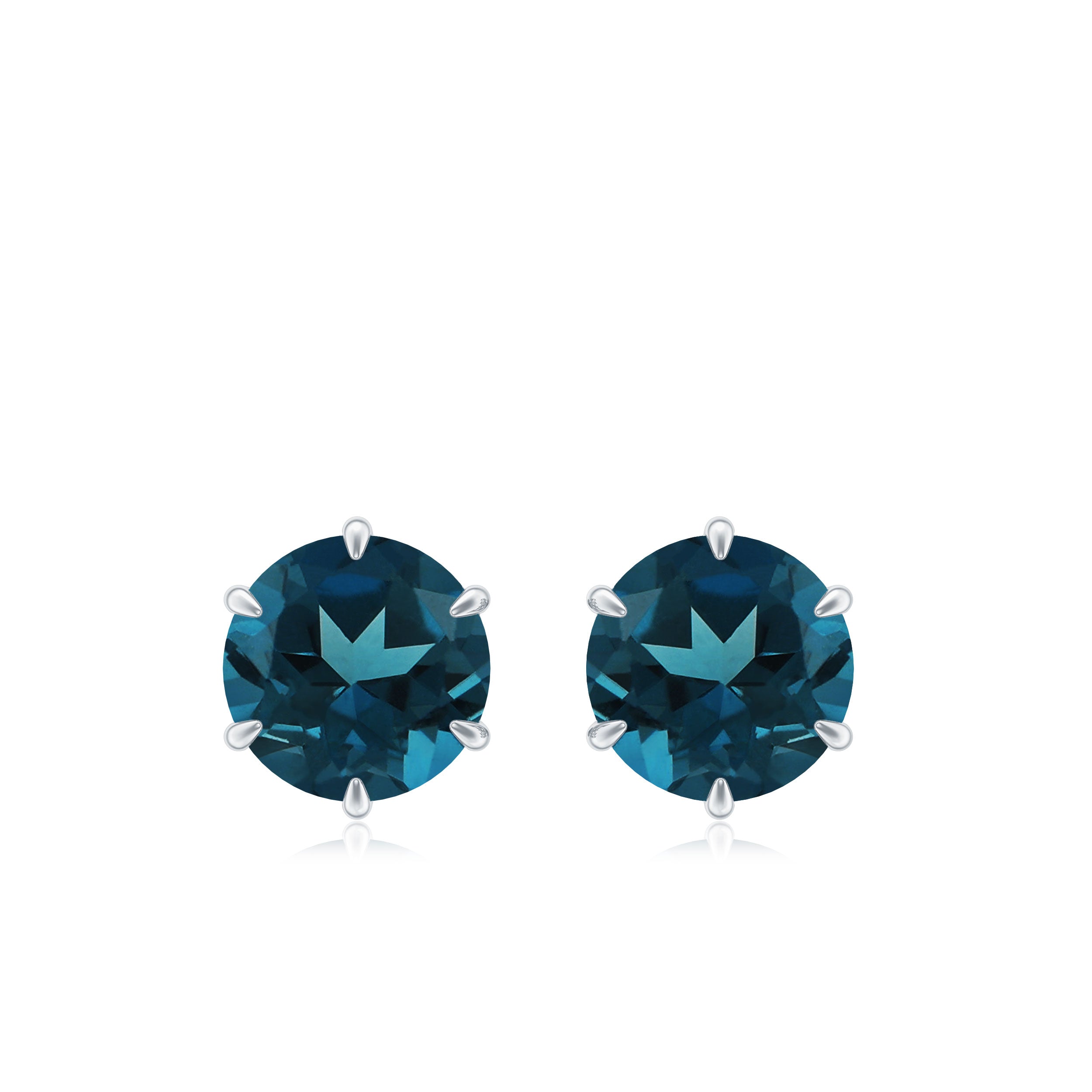 2.7 Carat London Blue Topaz Solitaire Stud Earrings