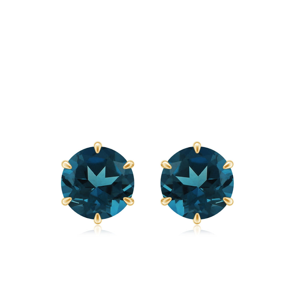 2.7 Carat London Blue Topaz Solitaire Stud Earrings
