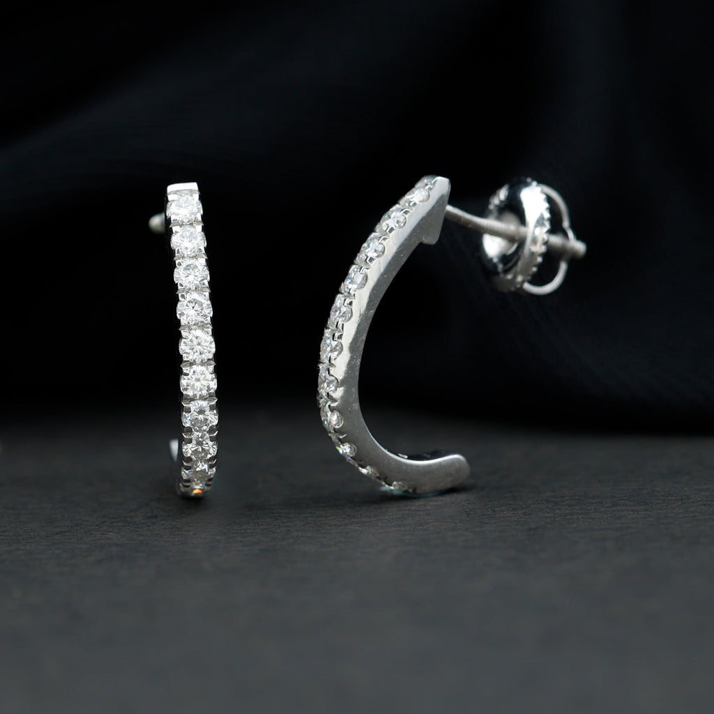 Certified Moissanite Hoop Earrings For Women