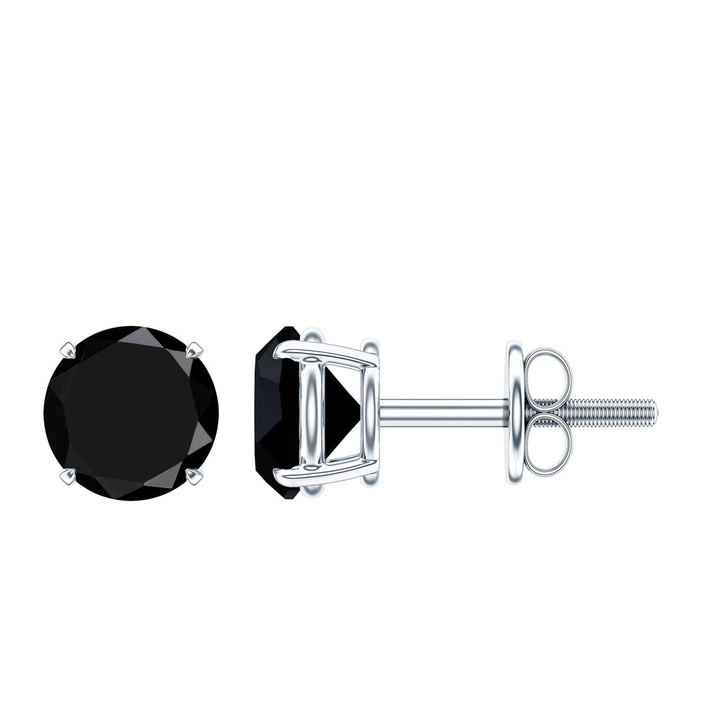 Natural Black Onyx Stud Earrings for Everyday