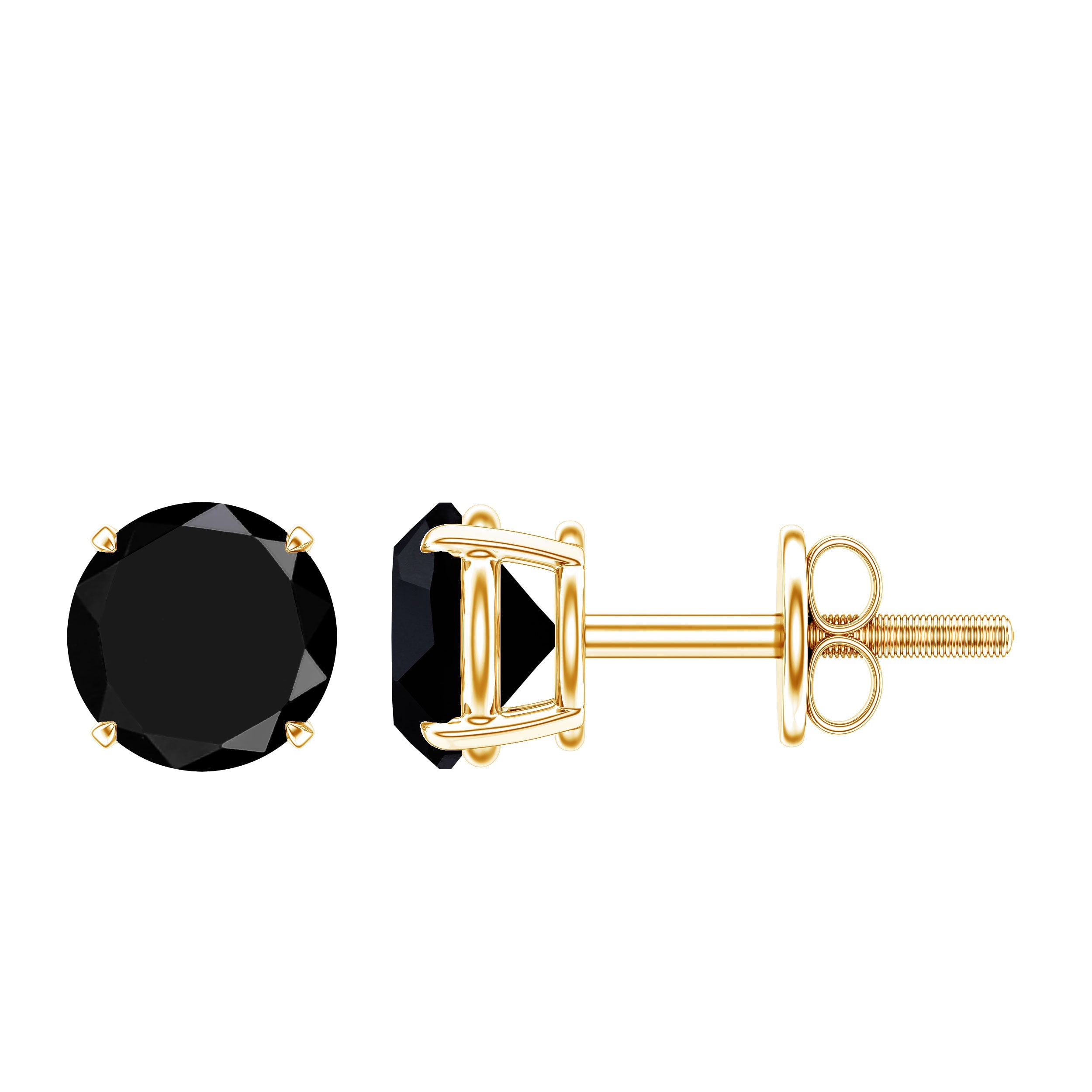 Natural Black Onyx Stud Earrings for Everyday