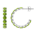 Peridot Hoop Earrings – AAA Quality Round Shaped Half Hoop Birthstone Jewelry