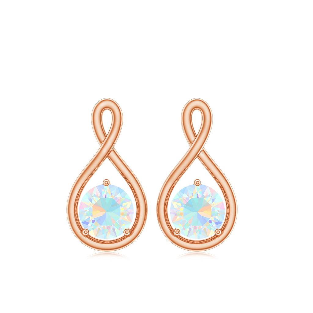 Ethiopian Opal Earrings – AAA Quality Rainbow Opal Studs | Infinity Symbol Jewelry